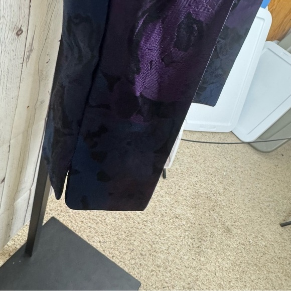 Talbots Dress Pants Satin Floral Lined Damask Whimsigoth Ankle Size 6 - Picture 4 of 7